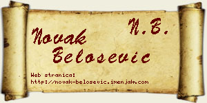 Novak Belošević vizit kartica